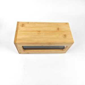 Cajón de bambú individual acrílico transparente hecho a medida de fábrica Tapa de bambú Natura solo para exhibición - Product Image 3