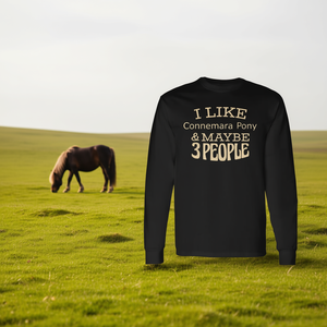 Irish Pony And Friends T-shirt à manches longues pour adultes, haut décontracté en coton à col rond unisexe - Product Image 1