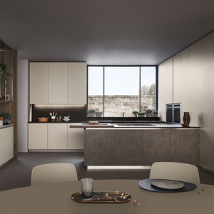 تصاميم خزائن مطبخ حديثة بدون مقابض بلمعة عالية وغير لامعة، خزائن مطبخ مسطحة صنع في الصين - Product Image 2