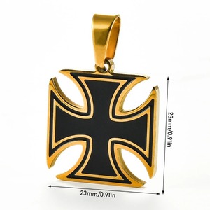 Nouveau Collier Pendentif Croix Rétro Créatif en Acier Inoxydable Chevalier Noir pour Hommes et Femmes, Chaîne Ras-de-cou Breloques Bijoux Chrétiens DIY Cadeaux - Product Image 2