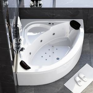 Moderna Bañera Triangular de Acrílico de 1-1.5m, Bañera Doble Extra Grande para Parejas, Hidromasaje, <span class=keywords><strong>Baño</strong></span> de Hotel u Hogar, con Calefacción, Drenaje y Masaje - Product Image 3