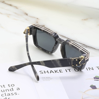 Lunettes de soleil de luxe surdimensionnées populaires 2026 pour hommes, monture carrée blanche de haute qualité, design de marque de mode haut de gamme