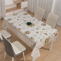 Nappe Rectangulaire Imprimée Verte Anti-Plis Effet Soie RNPT, Résistante à la Chaleur pour le Printemps