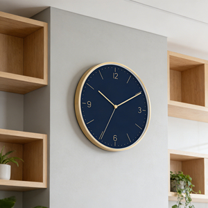 Reloj de Pared Decorativo Náutico Costero de 10 Pulgadas, Azul Marino, Metálico, Silencioso, Minimalista, de Cuarzo, para Interiores con Temática Oceánica - Product Image 3