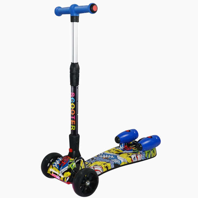 Wholesale 3 Wheels Folding Adjustable Electric Kids Kick Scooter with LED Lights