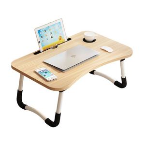 Table pour ordinateur portable, table <span class=keywords><strong>pliable</strong></span> portable, <span class=keywords><strong>plateau</strong></span> de service pour le petit-déjeuner, porte-stylo avec support pour téléphone et tablette et tiroir - Product Image 2