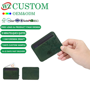 Portefeuille Minimaliste <span class=keywords><strong>Homme</strong></span> en Cuir Verni RFID de Haute Qualité Style Affaires Vintage avec Logo Personnalisé – Porte-cartes Slim - Product Image 1