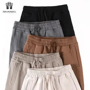 Elastik bel pantolon Sweatpants üreticileri özel 380 gram 100% pamuklu pantolonlar