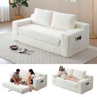 Nouvelle arrivée : canapé-lit beige en mousse à mémoire de forme, convertible 2 en 1, pour petit espace, appartement, installation sans outil, meubles de salon