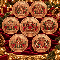 Pièces de monnaie en cuivre fin 999 de 1 oz, collection de blasons royaux de Noël, artisanat métallique, relief 3D, imprimé UV, cadeau commémoratif de collection