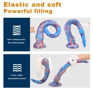 YOCY New Alien Tentacle Anal Plug Long Thick Dildo Spiral Silicone <b>Large</b> Butt Plug Suction <b>Cup</b> Anal Dilator Sex Toy Men Women - Product Image 4