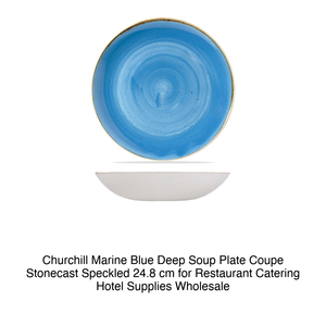จานซุปทรงโค้งสีน้ำเงินเข้ม Churchill Marine Blue Deep Soup Plate Coupe Stonecast Speckled ขนาด 24.8 ซม. สำหรับร้านอาหาร โรงแรม จัดเลี้ยง ขายส่ง - Product Image 2