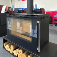 Cheminée à bois autoportante de luxe avec revêtement en vermiculite pour le chauffage de la maison