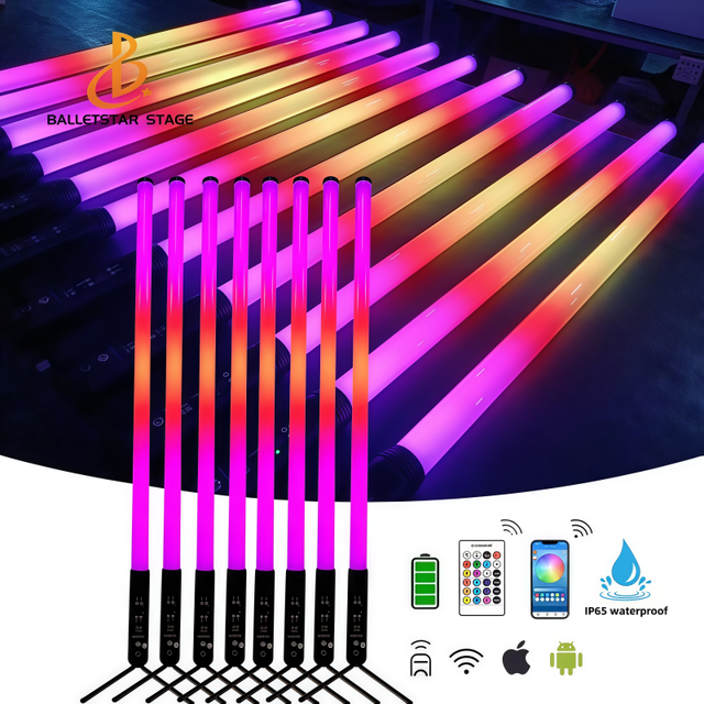 RGB 3in1 Tubes Wireless Battery Pixel LED Tube Light DMX Outdoor Line Dj Stage Lights Party LED Tubes