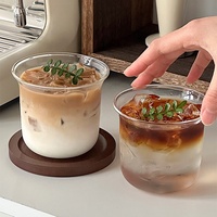 Verres à café coréens à large bord en borosilicate transparent, jolis gobelets pour boire du lait, du vin, de l'eau