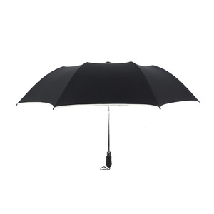 Parapluie de golf extra large de 27 pouces avec design classique, logo personnalisable, motif à trois plis pour couvrir trois personnes - Product Image 3