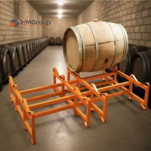 Estanterías de Barriles de Roble de Acero Metálico Resistentes y Apilables de Alta Calidad para Almacenamiento Comercial de Vino, 3 Niveles, Estables y Seguras - Product Image 1