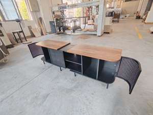 Moderno lusso <span class=keywords><strong>TV</strong></span> Stand per la casa soggiorno mobili in ferro bordo ad arco <span class=keywords><strong>Art</strong></span> Design con pannello regolabile in legno armadio di stoccaggio - Product Image 4