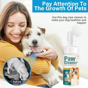 2024 Haustier-Fußreinigungsschaum Haustier-Pfotenreiniger kein Waschen wasserloser Hundespotenreiniger mit Silikonbürste - Product Image 2