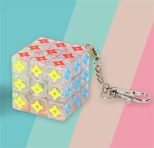 핫 세일 미니 다채로운 매직 큐브 키 체인 교육 장난감 미니 키 체인 매직 큐브 작은 선물 3D 직소 퍼즐 큐브 - Product Image 5