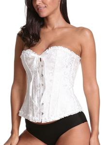 Áo nịt ngực gợi cảm bustiers hoa ren Tops cho phụ nữ hoa in cổ điển Corset Gothic satin đồ lót corselet overbust xương - Product Image 6