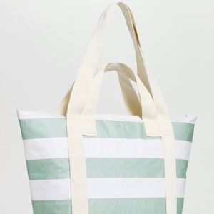 Sac isotherme réutilisable en nylon, léger, durable, résistant à l'eau, avec motif rayé personnalisé, écologique et adapté aux aliments - Product Image 3
