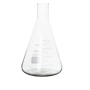 Botella de vidrio de laboratorio de tamaño estándar, frasco cónico de boca estrecha de 500ml