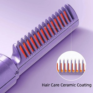 Portable Wireless Electric Hair Brushes Heating Straight Curly Negative Ion Hot <b>Straightener</b> <b>Comb</b> USB Charge Home Travel Women - Product Image 3