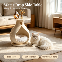 Table d'appoint en forme de goutte d'eau, lit pour chat, couleur personnalisable, bureau en fibre de verre, grotte pour animaux de compagnie d'intérieur, nid luxueux pour chaton