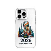 Coque antichoc en TPU motif football Amérique du Nord 2026, motif skyline urbain pour iPhone 17 16 15 14 13 Pro Max