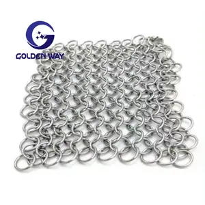 stainless steel mesh chain shower curtain/metallic cloth/metal sequins mesh