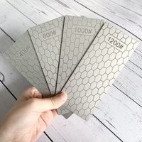 Jeu d'affûteurs diamantés à 4 grains avec base antidérapante et guide d'angle Plaques d'affûtage en pierre à aiguiser pour usage quotidien