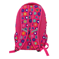 Sac à dos scolaire personnalisé pour enfants avec sangle réfléchissante, réutilisable, avec logo, imprimé cœur rose vif