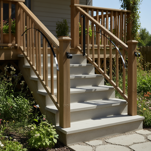 Barandillas de hierro forjado negro transicional Venor para escalones exteriores, barandilla flexible para porche, piezas para escaleras de 3 y 4 escalones - Product Image 2