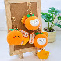 Porte-clés en peluche mignons de la série Fruits Orange, jouets doux porte-bonheur, pendentifs de sac tendance, décoration quotidienne, cadeau, jouets en peluche fruits