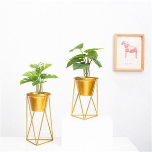 Support moderne <span class=keywords><strong>en</strong></span> <span class=keywords><strong>fer</strong></span> forgé pour Pot de fleurs, étagère <span class=keywords><strong>en</strong></span> métal forgé, support de planteur, doré, pour le salon, 1 pièce - Product Image 4