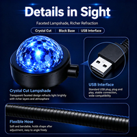 Nouvelle Lampe d'Ambiance USB RGB Flexible à Col de Cygne, Mini Boule Disco, Plug and Play, Multi-Modes Clignotants, pour Ambiance de Fête