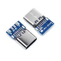 Conector USB 3.1 Tipo-C de 24 Pines, Adaptador de Enchufe Macho/Hembra, Cable de Soldadura, Placa PCB, Compatible con Kits de Módulos Electrónicos