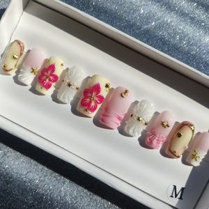 Verano Shell mariposa hecho a mano acrílico prensa uñas lujo almendra ataúd ojo de gato Stiletto estilo francés cubierta completa pegamento dedo - Product Image 5