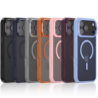 Étui magnétique pour téléphone avec support d'objectif pour iPhone 18 17 Pro Max, cadre en alliage d'aluminium, PC givré, TPU antichoc, vente en gros OEM