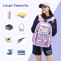 Cusangel TPU matériel étanche Transparent sac d'école sac à dos pour ordinateur portable clair sac à dos sac d'école