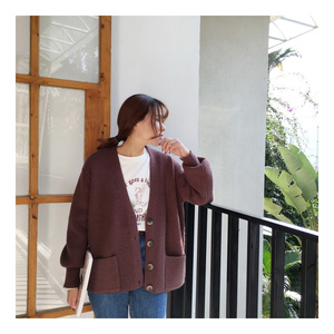 <span class=keywords><strong>Cardigan</strong></span> da Donna con Scollo a V, Maglia Larga Tinta Unita, <span class=keywords><strong>Cardigan</strong></span> Casual con Bottoni, Giacca Invernale - Product Image 6