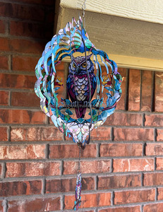 Sculptures éoliennes 3D suspendues en acier inoxydable pour extérieur, 12 pouces, motif hibou, pour jardin, patio, pelouse, ornement de cour, cadeau - Product Image 5