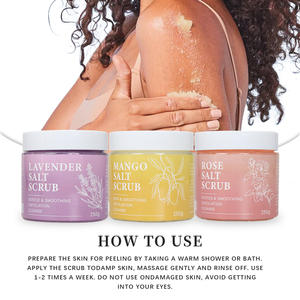 Série de gommages au sel à marque privée : hydratation, nettoyage et exfoliation – Trois senteurs : lavande, rose, mangue - Product Image 5