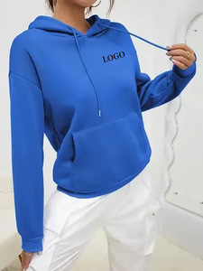 Customized Womens Hoodies Wholesale Full Sleeves Hoody with Draw <strong>String</strong> Running <strong>Top</strong> Women's Hooded Pullover Sweater - Product Image 5