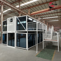 Maison de conteneur maritime préfabriquée de luxe extensible de 20 pieds avec terrasse pliable, idéale pour habitation ou usage immobilier