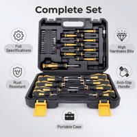 Kits de 43 pièces d'outils portables robustes avec tournevis, ensemble d'outils domestiques, outils à main en plastique OEM