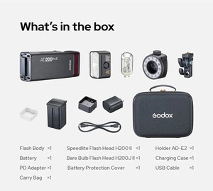 Flash de Estudio <span class=keywords><strong>Godox</strong></span> <span class=keywords><strong>AD200pro</strong></span> II 2.4G TTL, Flash de Bolsillo para Fotografía en Exteriores con Batería de Litio de 2900 mAh, 1/8000 HSS - Product Image 6