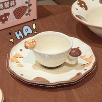 Service de vaisselle en porcelaine Lelyi Creative Cute Mushroom, assiettes et plats pour mariage, écologiques