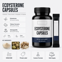 Capsules d'Ecdystérone Durlevel OEM Pureté 98% Nutrition Sportive Halal ISO HACCP COA Sachet Faible MOQ Prêt à Expédier Marque Privée